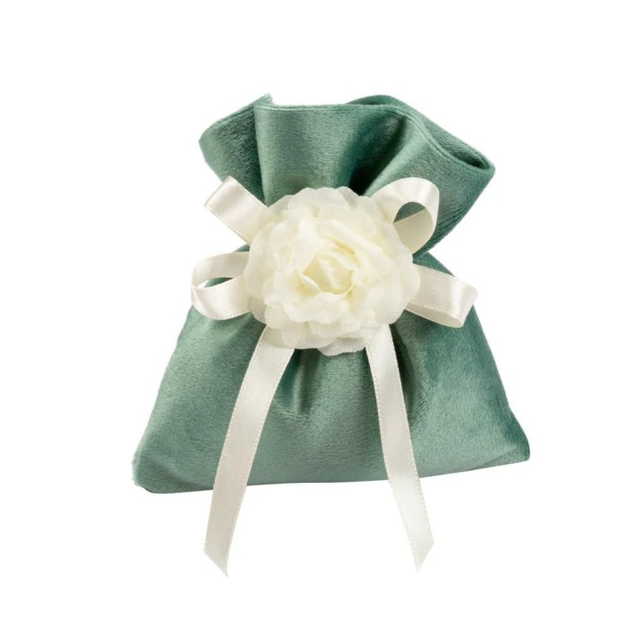 SACCHETTO PICCOLO VELLUTO CM10X13H VERDE SALVIA